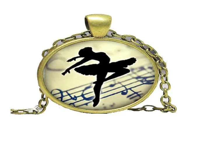 Necklaces sparklingselections Ballerina Dancing Glass Cabochon COLLAR NECKLACE