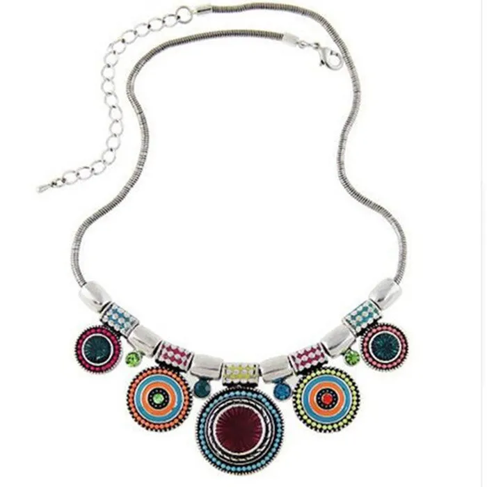 Necklaces sparklingselections Ethnic Collar Vintage Colorful Bead Pendant Statement Necklace For Women Necklaces sparklingselections Ethnic Collar Vintage Colorful Bead Pendant Statement Necklace For Women