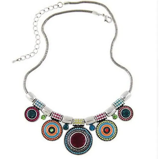 Necklaces sparklingselections Ethnic Collar Vintage Colorful Bead Pendant Statement Necklace For Women Necklaces sparklingselections Ethnic Collar Vintage Colorful Bead Pendant Statement Necklace For Women
