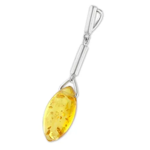 Necklaces Yellow Amber and Sterling Silver Pendant 335449 Elisa Ilana