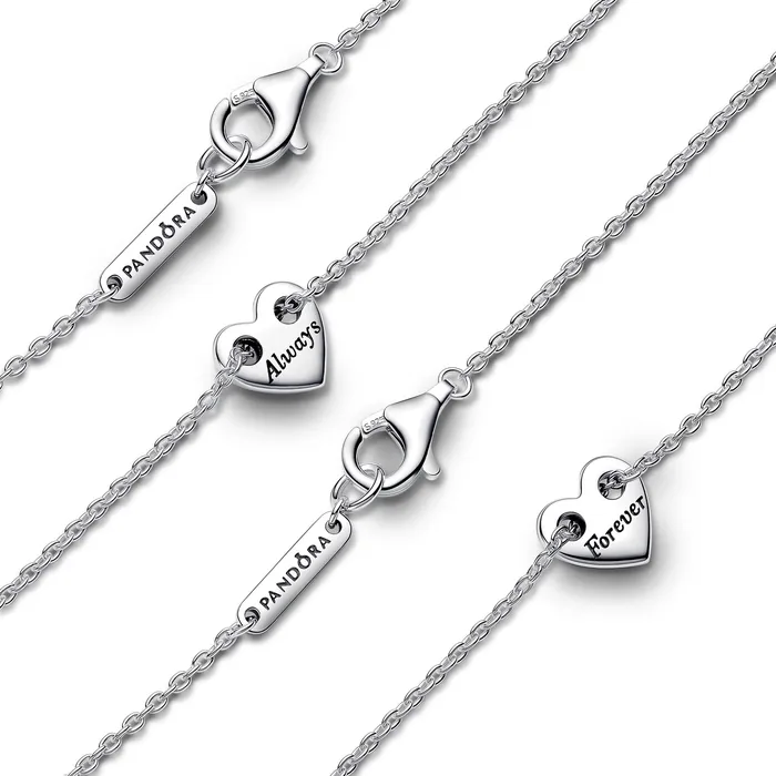 Pandora Forever Always Splittable Heart Collier Necklaces Pandora Necklaces