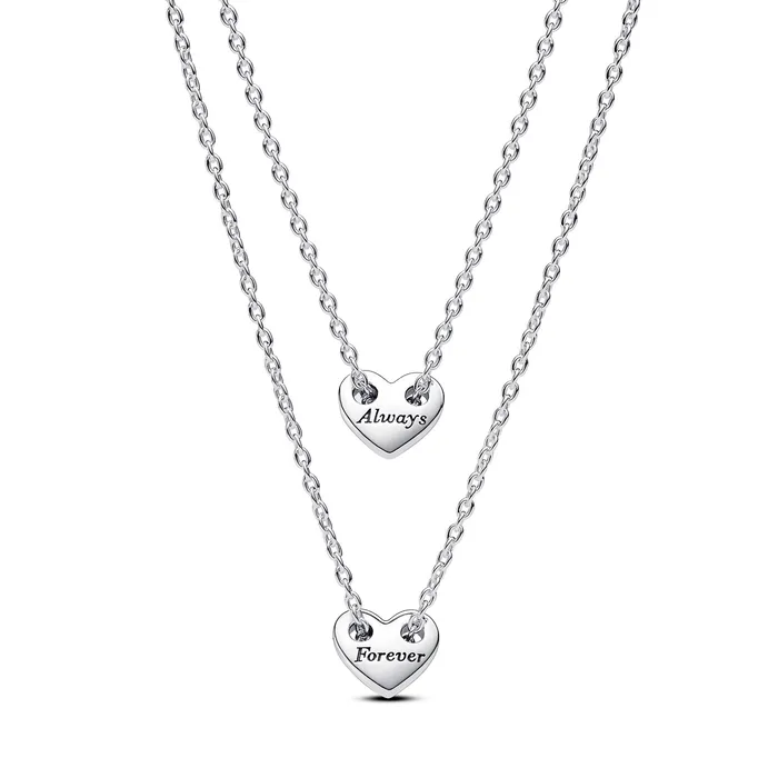 Pandora Forever Always Splittable Heart Collier Necklaces Pandora Necklaces