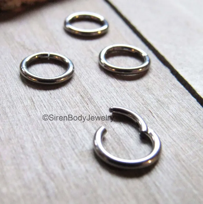 Rings SirenBodyJewelry Small Diameter 16g Hinged Segment Ring Body Piercing Click Shut Hoop Rings SirenBodyJewelry Small Diameter 16g Hinged Segment Ring Body Piercing Click Shut Hoop