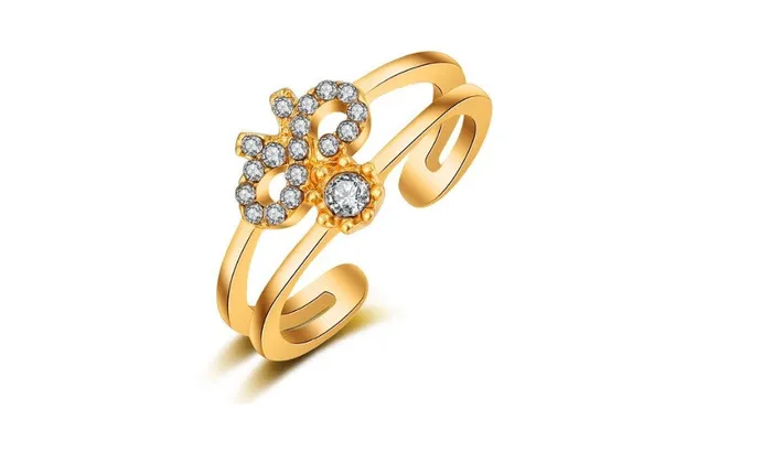 Rings sparklingselections Gold Color Flower Ring Adjustable