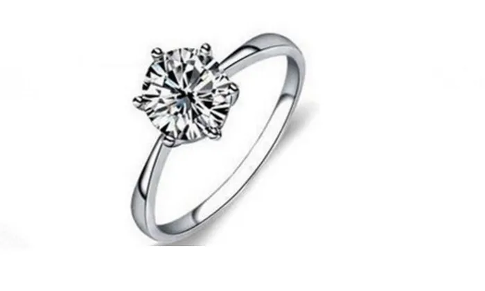 Rings sparklingselections Silver Plated Clear Zircon Wedding Ring