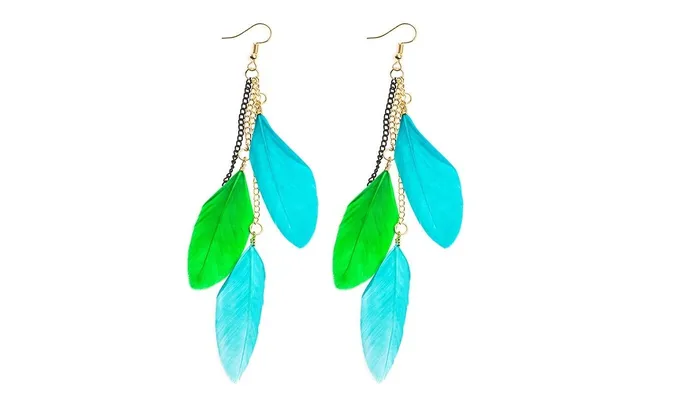 sparklingselections High Quality Feather Earrings New Dangle Statement Wedding Earrings Accessories For Women Girls Earrings