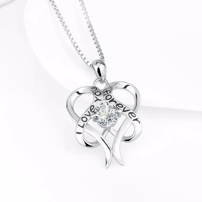 sparklingselections Rhinestone Love Heart Pendants Necklace For Women Necklaces sparklingselections Rhinestone Love Heart Pendants Necklace For Women Necklaces
