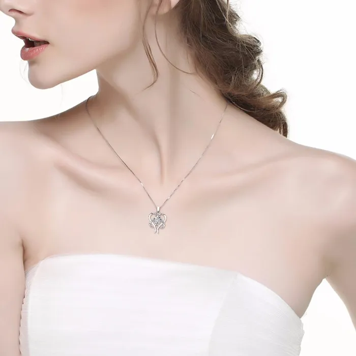 sparklingselections Rhinestone Love Heart Pendants Necklace For Women Necklaces sparklingselections Rhinestone Love Heart Pendants Necklace For Women Necklaces