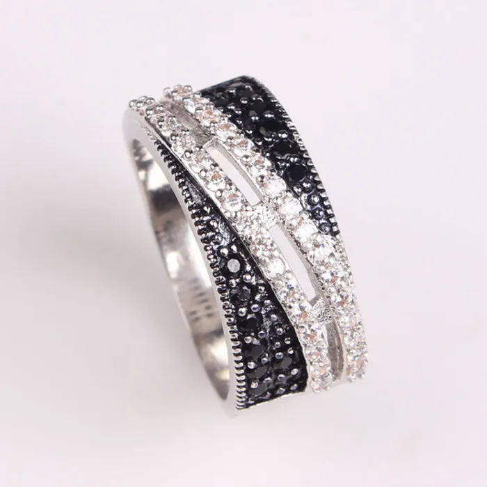sparklingselections Rings Cool Finger Jewelry White Black Ring for Women Men sparklingselections Rings Cool Finger Jewelry White Black Ring for Women Men