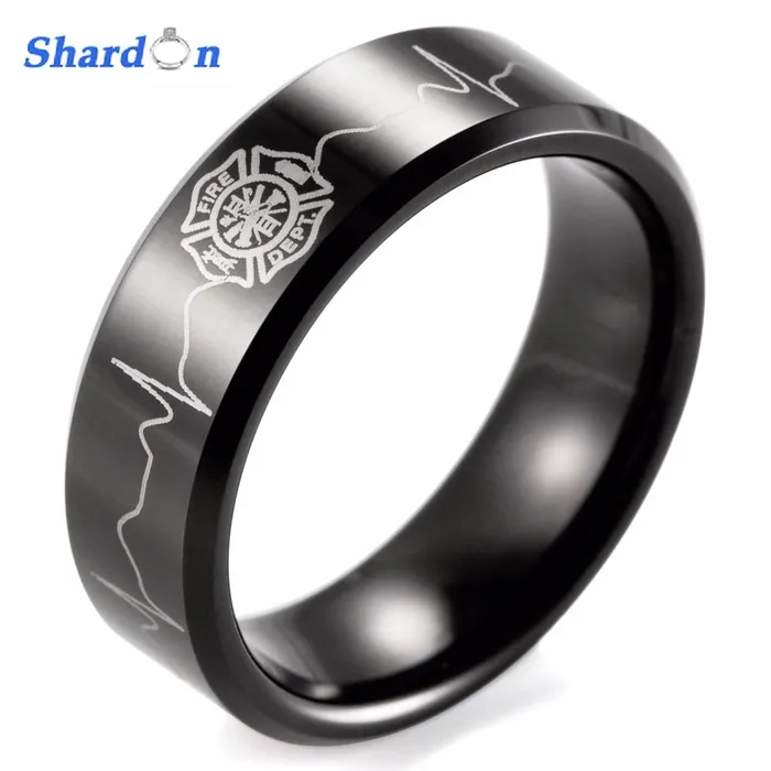 sparklingselections Rings Men Black Wedding Band Rings
