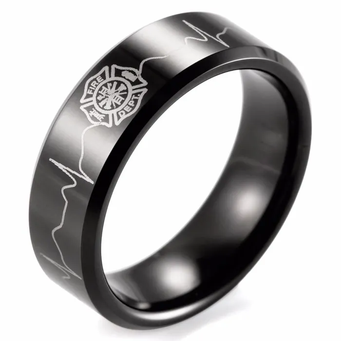 sparklingselections Rings Men Black Wedding Band Rings