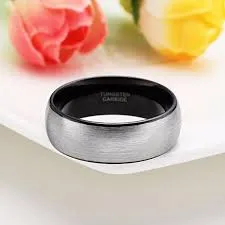 sparklingselections Rings Vintage Mens Tungsten Carbide Ring Black Inlay Wedding Band 8 mm sparklingselections Rings Vintage Mens Tungsten Carbide Ring Black Inlay Wedding Band 8 mm