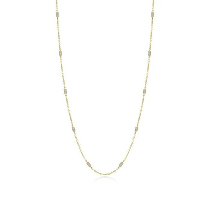 TR Gold Adjustable Station Necklace 18 Lafonn Necklaces