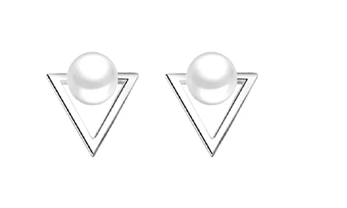 Triangle Brincos oorbellen Simulated Pearl Stud Earrings For Women sparklingselections Earrings