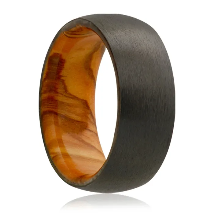 Zirconium Dome Wood Ring Elisa Ilana Rings