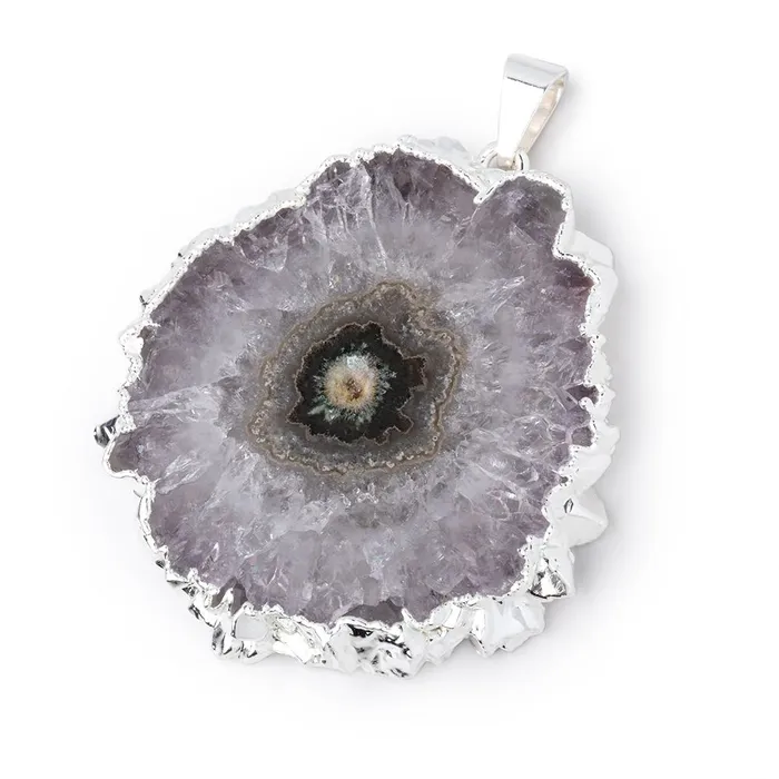 42x39mm Silver Leafed Amethyst Solar Quartz Slice Pendant 1 focal piece Beadsofcambaycom Necklaces 42x39mm Silver Leafed Amethyst Solar Quartz Slice Pendant 1 focal piece Beadsofcambaycom Necklaces