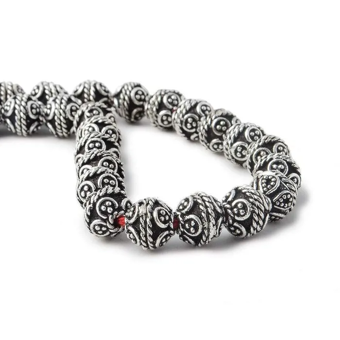 8mm Silver plated Copper Round Bead Miligrain Twist Rope 8 inch 52 pieces Beadsofcambaycom Rings 8mm Silver plated Copper Round Bead Miligrain Twist Rope 8 inch 52 pieces Beadsofcambaycom Rings