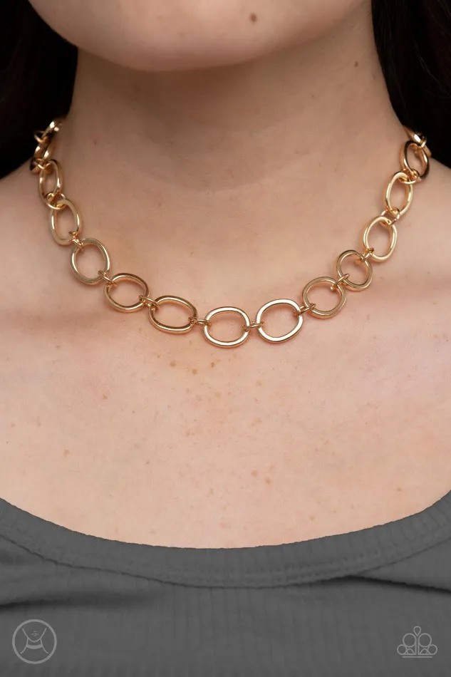 90s Nostalgia Gold Necklace Jewelry by Bretta Paparazzi Accessories Necklaces