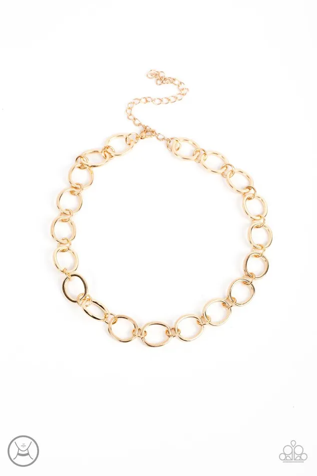 90s Nostalgia Gold Necklace Jewelry by Bretta Paparazzi Accessories Necklaces