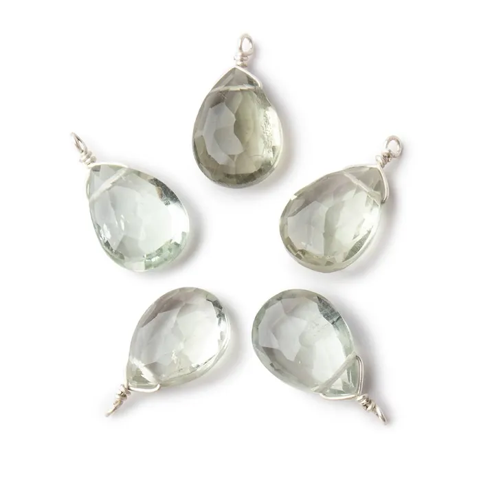 Beadsofcambaycom Necklaces 12x9mm Silver Wire Wrapped Green Amethyst Faceted Pear 1 Focal Pendant Beadsofcambaycom Necklaces 12x9mm Silver Wire Wrapped Green Amethyst Faceted Pear 1 Focal Pendant