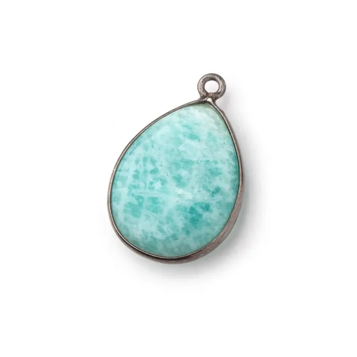 Beadsofcambaycom Necklaces 21x15mm Black Gold 925 Bezel Amazonite Plain Pear Pendant 1 Focal Bead Beadsofcambaycom Necklaces 21x15mm Black Gold 925 Bezel Amazonite Plain Pear Pendant 1 Focal Bead