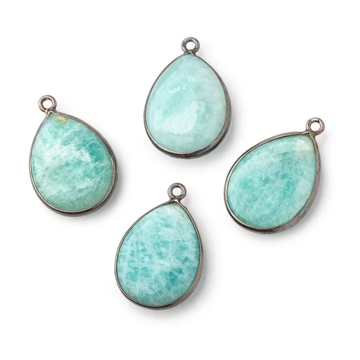 Beadsofcambaycom Necklaces 21x15mm Black Gold 925 Bezel Amazonite Plain Pear Pendant 1 Focal Bead Beadsofcambaycom Necklaces 21x15mm Black Gold 925 Bezel Amazonite Plain Pear Pendant 1 Focal Bead