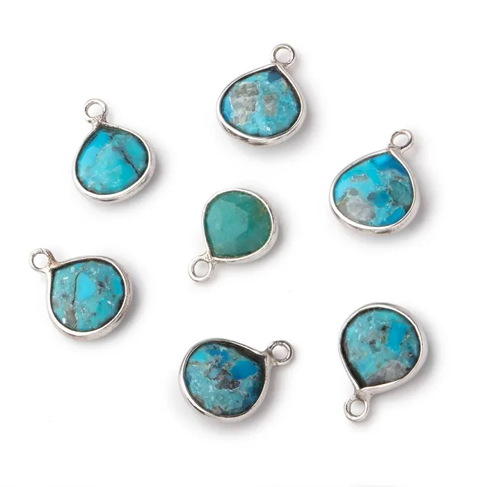 Beadsofcambaycom Necklaces 8mm Sterling Silver Bezel Turquoise Faceted Heart Pendant 1 Focal piece Beadsofcambaycom Necklaces 8mm Sterling Silver Bezel Turquoise Faceted Heart Pendant 1 Focal piece