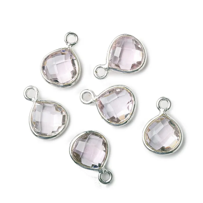 Beadsofcambaycom Necklaces 9x9mm Silver 925 Bezeled Pink Amethyst Heart Pendant 1 piece Beadsofcambaycom Necklaces 9x9mm Silver 925 Bezeled Pink Amethyst Heart Pendant 1 piece