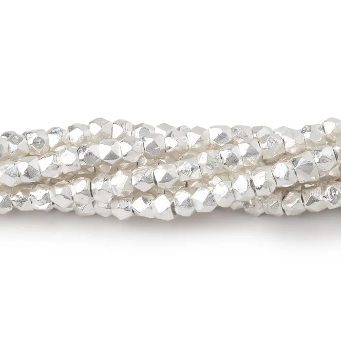Beadsofcambaycom Rings 25mm Sterling Silver Faceted Nugget Beads 4 inch 42 pieces Beadsofcambaycom Rings 25mm Sterling Silver Faceted Nugget Beads 4 inch 42 pieces