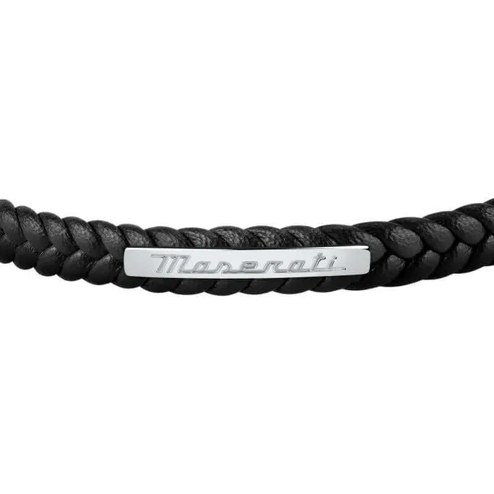 Bracelets Maserati Maserati mens bracelet made of recycled leather and steel 225 cm