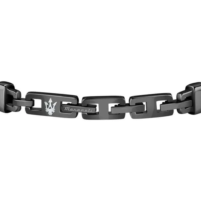 Bracelets Maserati Maserati mens bracelet made of recycled leather and steel 225 cm
