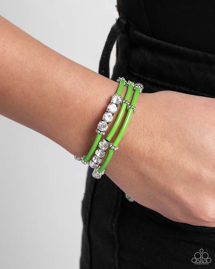 Bracelets Paparazzi Accessories Certainly Coiled Green Coil Bracelet Jewelry by Bretta