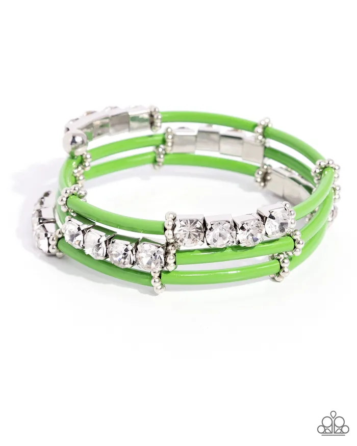 Bracelets Paparazzi Accessories Certainly Coiled Green Coil Bracelet Jewelry by Bretta