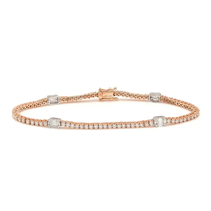 Bracelets YaninaCo Jewelry Baguette and Round Tennis Bracelet