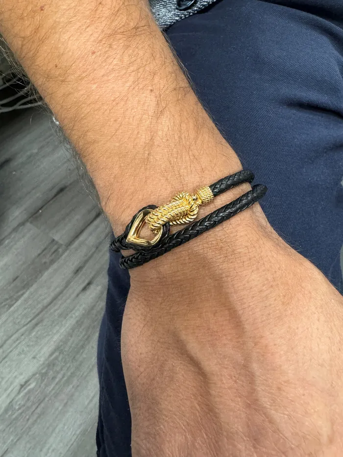 Bracelets YaninaCo Jewelry Black Leather Wrap Bracelet