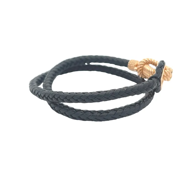 Bracelets YaninaCo Jewelry Black Leather Wrap Bracelet