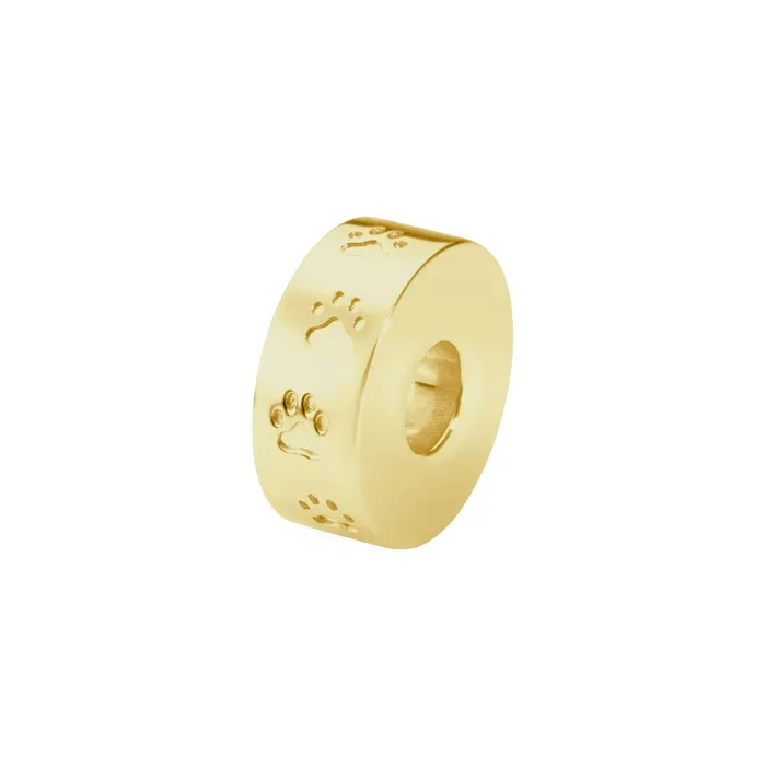 Charm Necklaces EverWith EverWith Selffill Round Dog Paw Print Memorial Ashes Charm Bead
