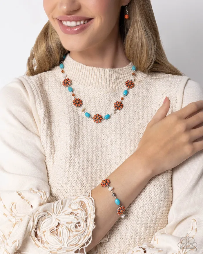 Complete Look Orange and Turquoise Necklace and Bracelet Set Jewelry by Bretta Paparazzi Accessories Necklaces Complete Look Orange and Turquoise Necklace and Bracelet Set Jewelry by Bretta Paparazzi Accessories Necklaces