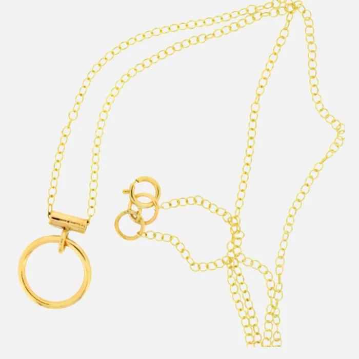 Disceete Day Collar Choker Necklace 9ct Gold Gold O Ring Unisex Erosmoon Necklaces