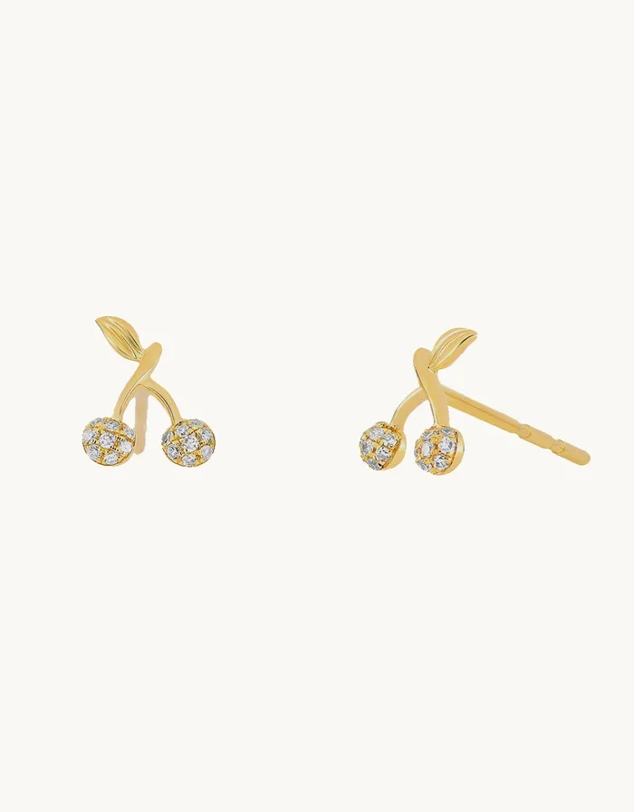 Earrings EF Collection ef collection diamond mini cherry stud earrings