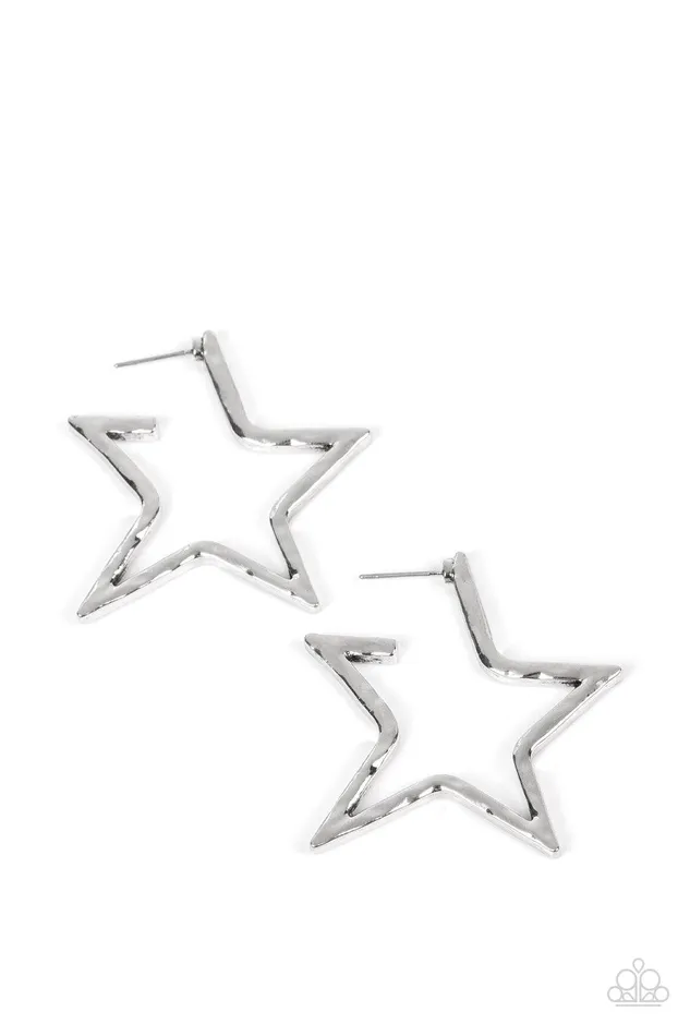 Earrings Paparazzi Accessories AllStar Attitude Silver Earrings Jewelry by Bretta
