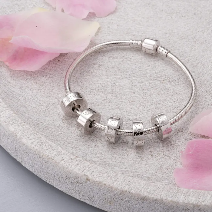 EverWith Charm Necklaces EverWith Selffill Round Dog Bone Memorial Ashes Charm Bead with Crystals