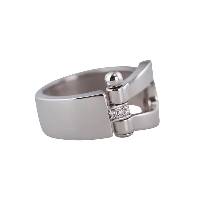 Fred Force 10 White Gold Diamond Large Model Ring Fred Paris Rings
