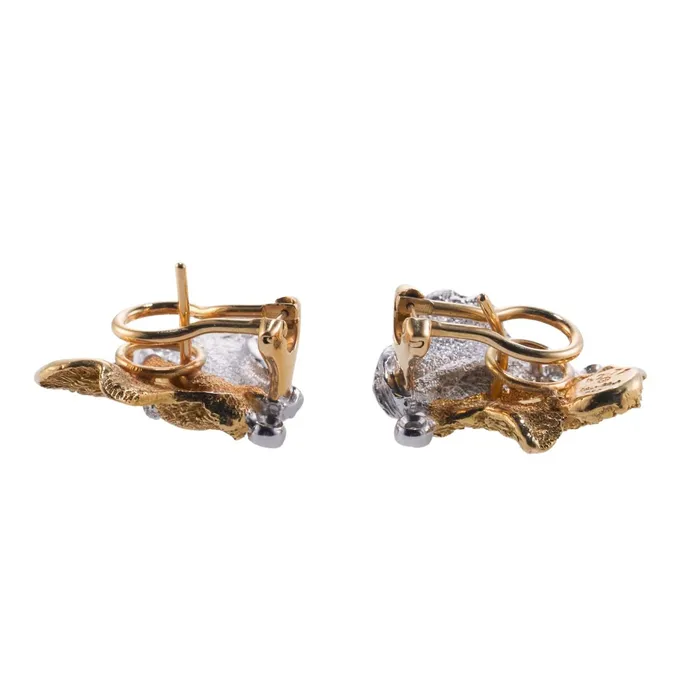 Gilbert Albert Diamond Gold Free Form Earrings Gilbert Albert Earrings