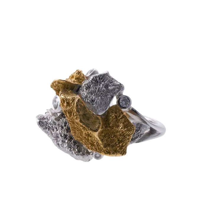 Gilbert Albert Rings Gilbert Albert Diamond Gold Free Form Ring