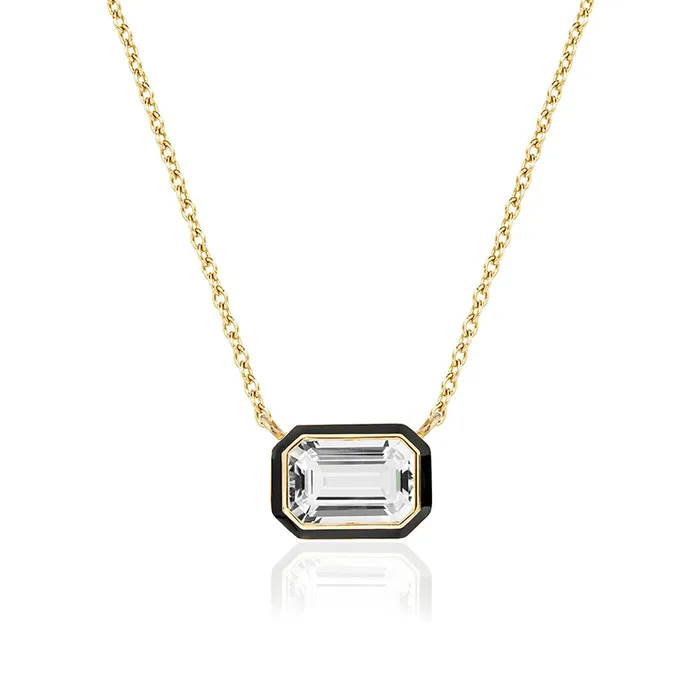 Goshwara Necklaces Goshwara Queen Rock Crystal Enamel Necklace