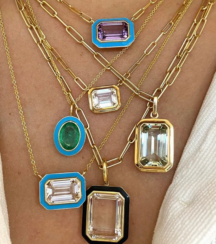 Goshwara Necklaces Goshwara Queen Rock Crystal Enamel Necklace