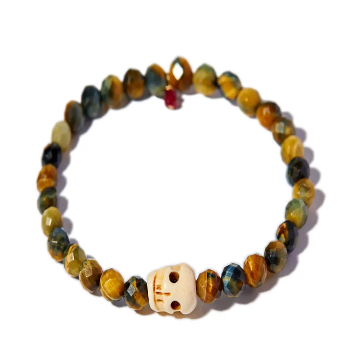Kamo by Kary Brittingham Bracelets Calavera Faceted Tigers Eye Bracelet
