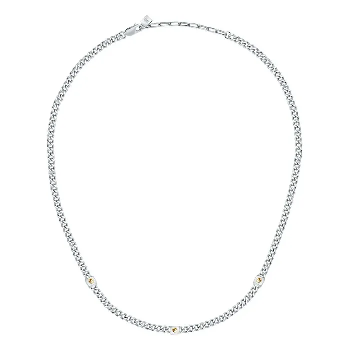 Morellato Necklaces Mens long steel necklace with gold accents Morellato Gold Morellato Necklaces Mens long steel necklace with gold accents Morellato Gold