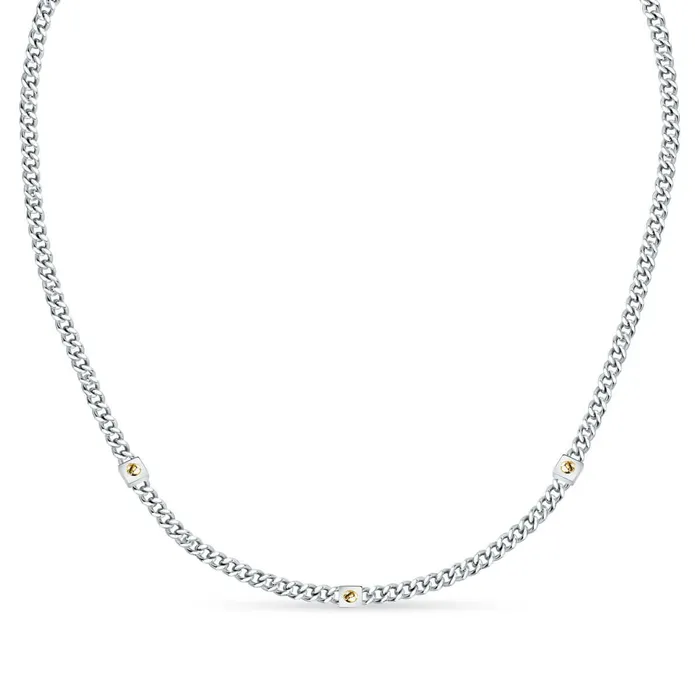 Morellato Necklaces Mens long steel necklace with gold accents Morellato Gold